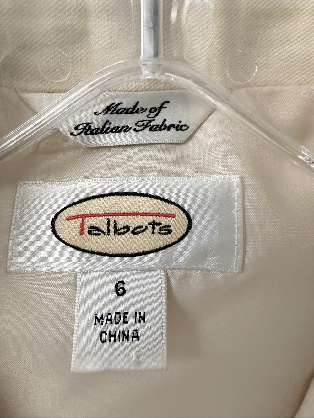Talbots Cream Italian Blend Tie-Waist Blazer Size 6 - Picture 2 of 9